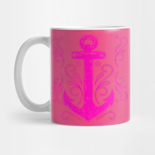 Hot Pink Nautical Anchor Mug